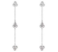 Heideman Ohrringe Lotte Damen aus Edelstahl silber farbend poliert Ohrstecker hängend für Frauen mit Stein weiss