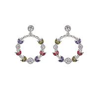 Heideman Ohrringe Nala Damen aus Edelstahl silber farbend matt Ohrstecker hängend für Frauen mit bunten Steinen poliert