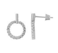 Heideman Ohrstecker Damen Cora Silber Edelstahl matt mit Zirkonia weiß