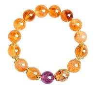 Heilendes Citrin-Armband für Damen und Herren, natürlicher Amethyst, Stretch-Armband, Chakra-Schmuck für Reichtum und Erfolg, 8mm, Stein, Kein Edelstein