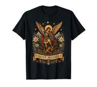 Heiliger Erzengel Michael Alpine Volkskunst Drache Ikone T-Shirt