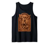 Heiliger Michael Defend Us Mittelalterlicher Erzengel Ikone Kunst Glaube Tank Top