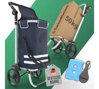 Heimfleiss® Einkaufswagen klappbar mit 56L Volumen | Einkaufstrolley klappbar mit 50kg Traglast | Leichte Einkaufstasche mit Rollen | Einkaufstrolly Hackenporsche | Shopping Trolley