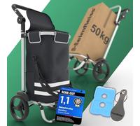 Heimfleiss® Trolley Einkaufstrolley 56L | Einkaufswagen mit Kühlfach | Shopping Trolley klappbar mit Rollen | 3-in-1 Einkaufstasche, Sackkarre & Tragetasche | Hackenprosche bis zu 50kg belastbar