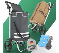 Heimfleiss® Trolley Einkaufstrolley mit 56L Volumen | Einkaufswagen klappbar mit 50kg Traglast | Leichte Einkaufstasche mit Rollen | Hackenporsche Shopping Trolley Groß mit Kühlfach