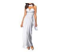 Heine Damen-Kleid Abendkleid mit Schal Weiß Größe 20 (40)