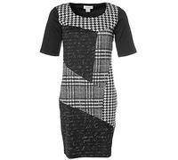 Heine Damen Patchkleid Strickkleid Strick Patchwork Kleid 1/2 Arm Schwarz 36