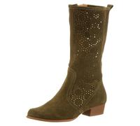Heine Leder-Stiefel in Khaki - Größe 41 | Damen Stiefel