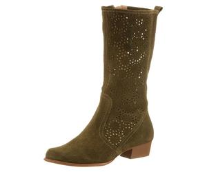 Heine Leder-Stiefel in Khaki - Größe 41 | Damen Stiefel