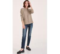 Strickpullover HEINE "Pullover", Damen, Gr. 40/42, grau (taupe), 45% Viskose, 30% Polyamid, 25% Polyester, unifarben, Pullover Strickpullover (69577538-40) taupe
