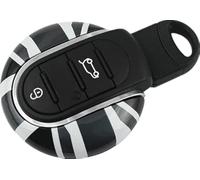 Heinmo für Cooper S Countryman F54 F55 F56 F57 F60 Schlüsselschale Schlüsselanhänger Schlüsselabdeckung Kettenseil Schlüsselbundlegierung Zubehör (Round Gray Union Jack)