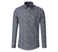 Langarmhemd CASAMODA "CASAMODA Freizeithemd Print" Gr. XXL, Normalgrößen, blau (grünblau) Herren Hemden (29318314-XXL) grünblau