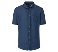 Casa Moda Casual Fit Leinenhemd blau, Einfarbig