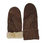 HEITMANN 100% Lammfell Handschuhe Fäustlinge Echt-Leder Herren NEU (M, Braun)