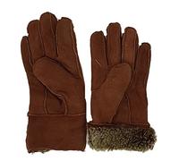 HEITMANN 100% Lammfell Handschuhe Fingerhandschuhe Echt-Leder Herren NEU (M, Braun)