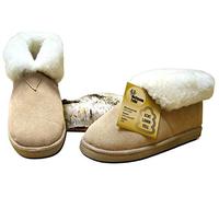 Heitmann Damen- und Herren Lammfell-Hausschuhe Beige (385) Größe 42