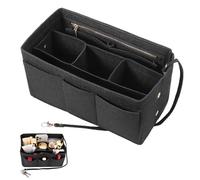 Hejo Handtaschen Organizer, Filz Taschenorganizer, Taschen Organizer Shopper, 27 × 16 × 15 cm Multi-Pocket Handtasche Innentasche für Damen Mädchen (Schwarz, M)