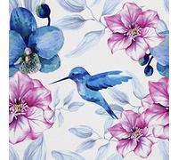 HEKO PANELS Oxford Wasserdichte Meterware Canvas Polyester Stoff Zum Nähen, Dekostoffe Wasserabweisend Blickdicht Blumen Kolibri 2 Meter 155 x 200 cm