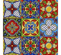 HEKO PANELS Oxford Wasserdichte Meterware Canvas Polyester Stoff Zum Nähen, Möbel- und Dekostoffe, Wasserabweisend Blickdicht Mexikanische Talavera 5 Meter 155 x 500 cm