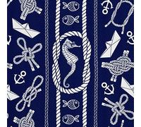 HEKO PANELS Stoff Oxford Wasserdichte Meterware Canvas-Stoff Polyester Stoff Zum Nähen Nähstoffe Dekostoffe Wasserabweisend Blickdicht Seepferdchen Seil 5 Meter 155 x 500 cm