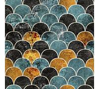 HEKO PANELS Stoff Oxford Wasserdichte Meterware Canvas-Stoff Polyester Stoff Zum Nähen Nähstoffe Dekostoffe Wasserabweisend Blickdicht Marmoriertes Muster Schuppen 5 Meter 155 x 500 cm