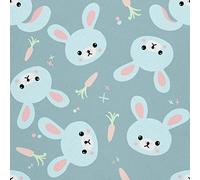 HEKO PANELS Stoff Oxford Wasserdichte Meterware Canvas-Stoff Polyester Stoff Zum Nähen Nähstoffe Dekostoffe Wasserabweisend Blickdicht Kaninchen Bunny 1 Meter 155 x 100 cm