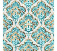 HEKO PANELS Stoff Oxford Wasserdichte Meterware Canvas-Stoff Polyester Stoff Zum Nähen Nähstoffe Dekostoffe Wasserabweisend Blickdicht Orientalische Ornamenten 5 Meter 155 x 500 cm