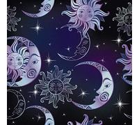 HEKO PANELS Stoff Oxford Wasserdichte Meterware Canvas-Stoff Polyester Stoff Zum Nähen Nähstoffe Dekostoffe Wasserabweisend Blickdicht Sonne Mond Sterne 2 Meter 155 x 200 cm