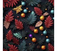 HEKO PANELS Stoff Oxford Wasserdichte Meterware Canvas-Stoff Polyester Stoff Zum Nähen Nähstoffe Dekostoffe Wasserabweisend Blickdicht Weihnachten Weihnachtsmuster 2 Meter 155 x 200 cm