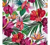 HEKO PANELS Stoff Oxford Wasserdichte Meterware Canvas-Stoff Polyester Stoff Zum Nähen Nähstoffe Dekostoffe Wasserabweisend Blickdicht Exotische Blumen 5 Meter 155 x 500 cm