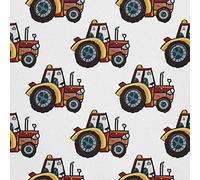 HEKO PANELS Stoff Oxford Wasserdichte Meterware Canvas-Stoff Polyester Stoff Zum Nähen Nähstoffe Möbelstoffe Dekostoffe Wasserabweisend Blickdicht Kinder Traktoren 1 Meter 155 x 100 cm