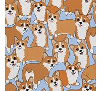 HEKO PANELS Stoff Oxford Wasserdichte Meterware Canvas-Stoff Polyester Stoff Zum Nähen Nähstoffe Möbelstoffe Dekostoffe Handwerken Wasserabweisend Blickdicht Welsh Corgis 1 Meter 155 x 100 cm