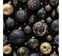 HEKO PANELS Stoff Oxford Wasserdichte Meterware Polyester Stoff Zum Nähen Nähstoffe Dekostoffe Wasserabweisend Blickdicht Weihnachten Weihnachtsmuster Weihnachtskugeln 1 Meter 155 x 100 cm