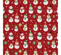 HEKO PANELS Stoff Oxford Wasserdichte Meterware Polyester Stoff Zum Nähen Nähstoffe Dekostoffe Wasserabweisend Blickdicht Weihnachten Weihnachtsmuster Schneemänner 1 Meter 155 x 100 cm