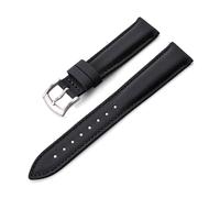 HELBAY Beschichtete Herren-Uhrenarmbänder aus Canvas, 18/19/20/22 mm, wasserabweisende Sportarmbänder aus Textil,Schwarz-Silber,18 mm