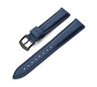 HELBAY Beschichtete Herren-Uhrenarmbänder aus Canvas, 18/19/20/22 mm, wasserabweisende Sportarmbänder aus Textil,Marineblau-Schwarz,19 mm