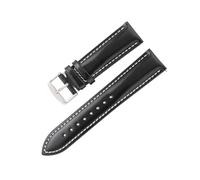 HELBAY Herren-Uhrenarmbänder aus hochwertigem Leder, 18 mm, 19 mm, 20 mm, 21 mm, 22 mm,Schwarz Weiß,18 mm