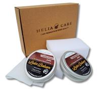 HeliaCARE Premium Lederbalsam mit Bienenwachs - Bio Lederpflege für Ledersofas & Lederschuhe - Kunstleder Pflege in Lebensmittelqualität - Schuhpflege & Möbelpflege aus Deutschland (2x50ml)