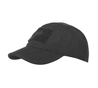 Helikon‑Tex Basecap faltbar – PolyCotton Ripstop, mit Klettflächen – Schwarz Einheitsgröße