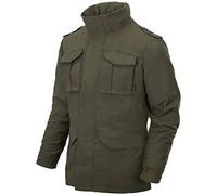 Helikon-Tex Taktische Feldjacke M65 Covert - Outdoor, Alltag - mit Kapuze, Taschen - Winddichte Outdoorjacke - Taiga Green - Größe L