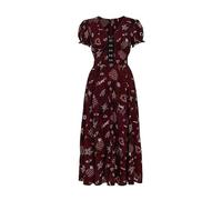 Hell Bunny Doomed Dress Frauen Langes Kleid rot/schwarz/weiß S 100% Viskose Abendkleider, Romantik