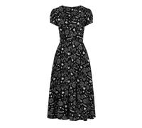 Hell Bunny Hello Goodbye Dress Frauen Langes Kleid schwarz/weiß XXL 100% Viskose Gothic, Rockabilly