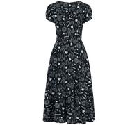 Hell Bunny Hello Goodbye Dress Frauen Langes Kleid schwarz/weiß XXL 100% Viskose Gothic, Rockabilly