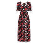 Hell Bunny Kate Heart Dress Frauen Langes Kleid schwarz/rot XXL