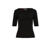 Hell Bunny Philippa 50s Vintage Style Stretch Jersey Top - Schwarz, 22