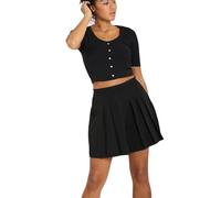 Hell Bunny Shorts Skipper Kurze Hose Plissiert Retro Skort Minirock Optik, Größe:XL