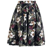 Hell Bunny Tahiti Skirt Frauen Mittellanger Rock schwarz XL