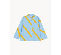 Hellblau, Hellgelb Baumwoll-Pyjama-Shirt Heili XL