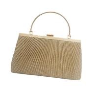 Hellery Abend-Clutch mit Griff, Trendige Geldbörse für Bankett, Reisen, Straße, Hochzeit, Party, Gold