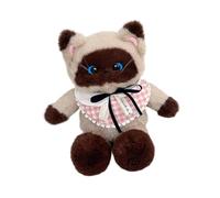 Hellery Netter gefüllter Katzen -Rucksack, Rucksack Daypack Tierbeutel für Frauen Erwachsene Mädchen Mädchen Kinder, Braun Beige